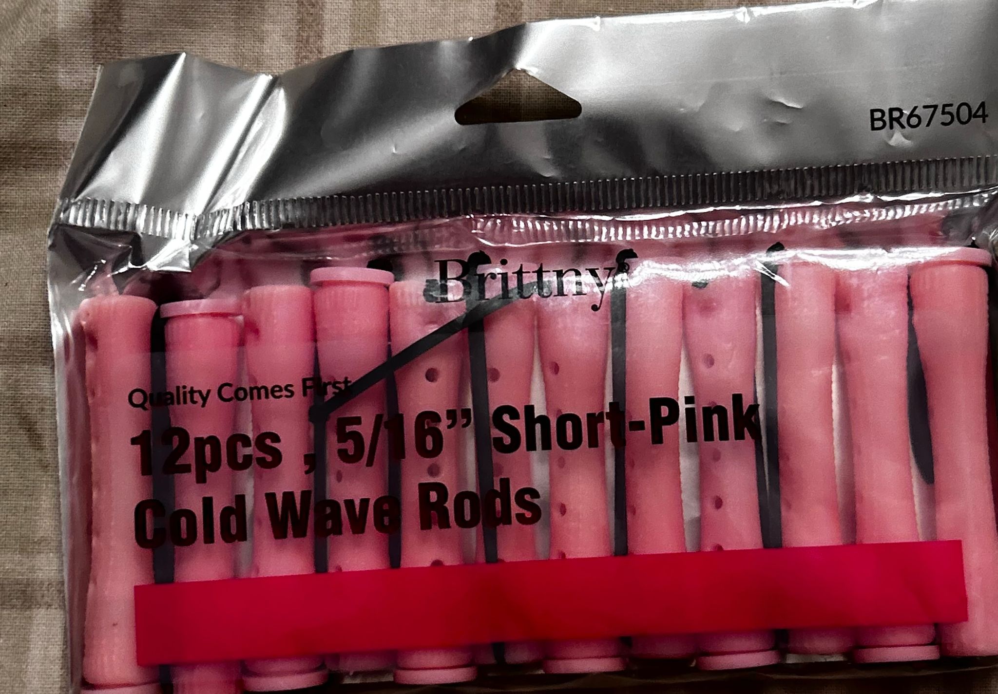 Brittny 12 pcs 5/16" short pink cold wave rods