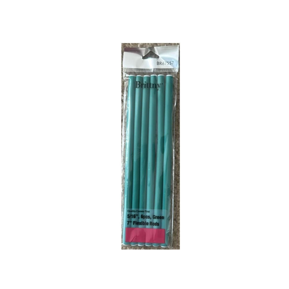 Brittny 5/16" 6 pcs green 7" flexible rods