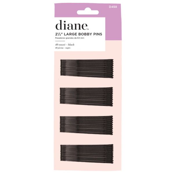 Diane Large Bobby Pins 2-1/2" - Black - 40 Count #D458