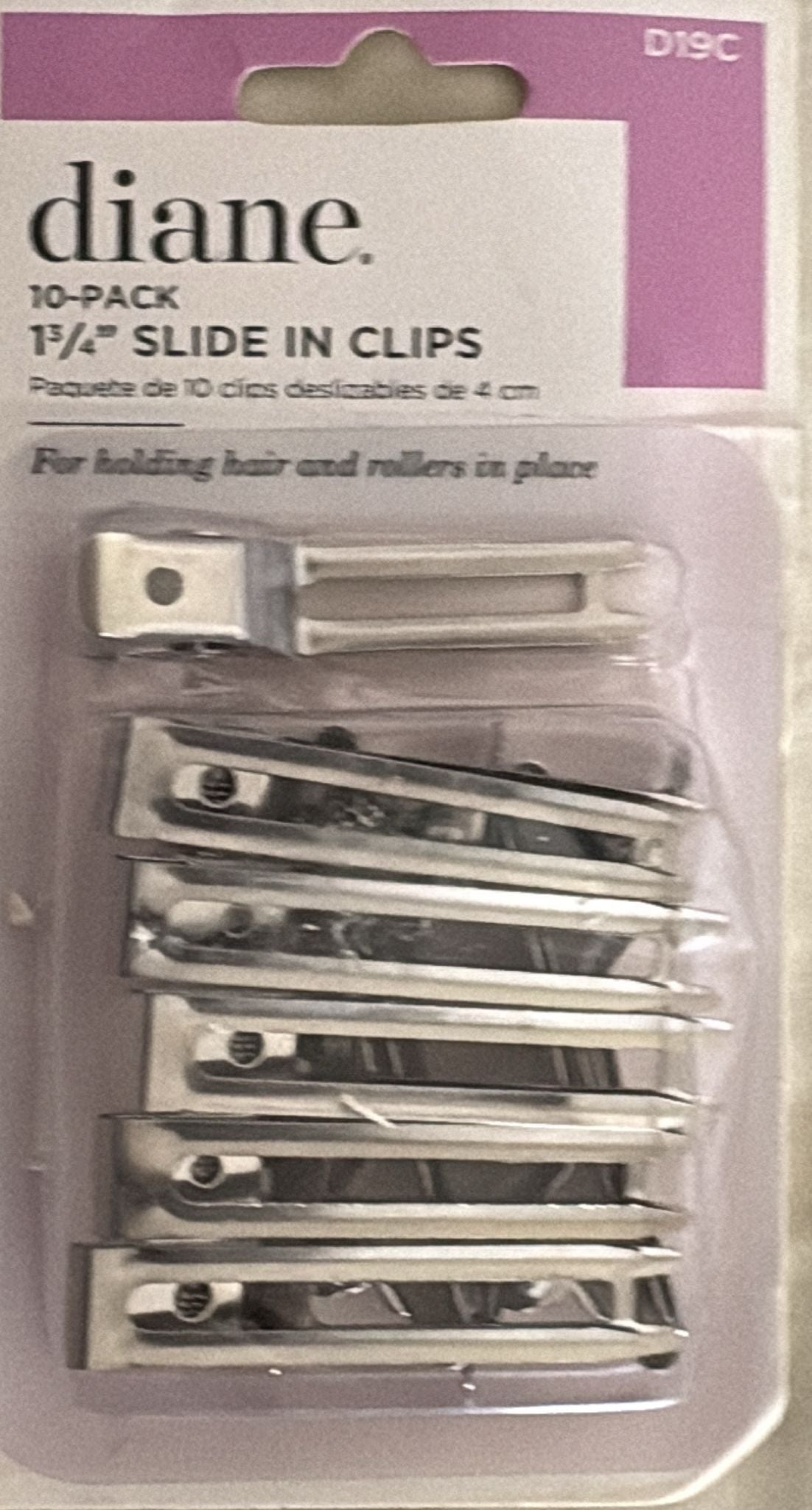 Diane Slide In Clips 1-3/4" Silver - 10 Pack #D19C