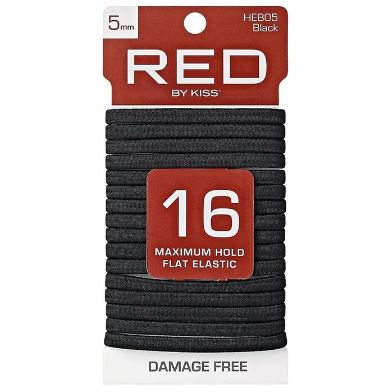 KISS Elastic Band Hair Tie (16 PCS) BLACK