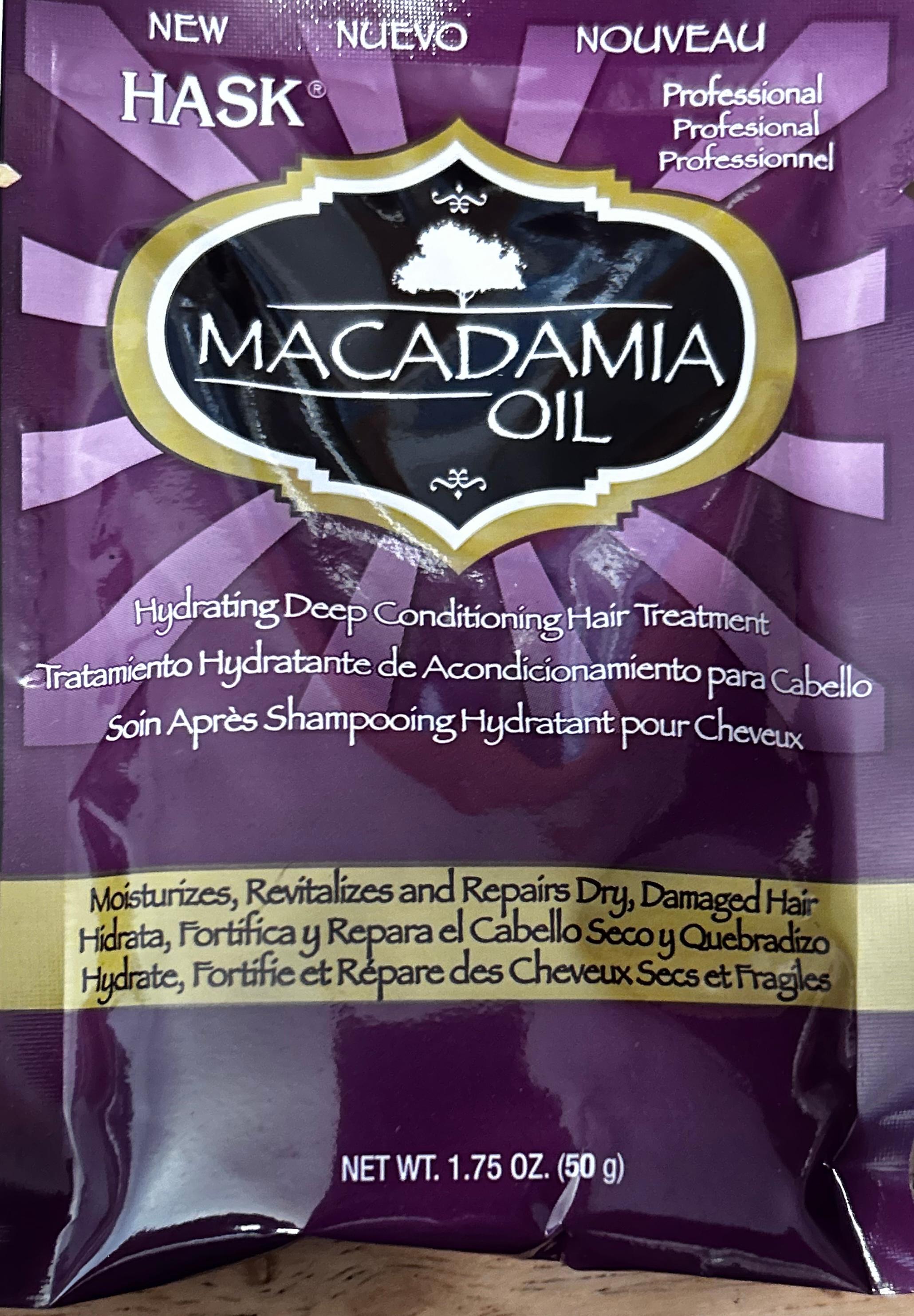 Hask Macadamia Oil Deep Conditioning Treatment Packet, 1.75 OZ