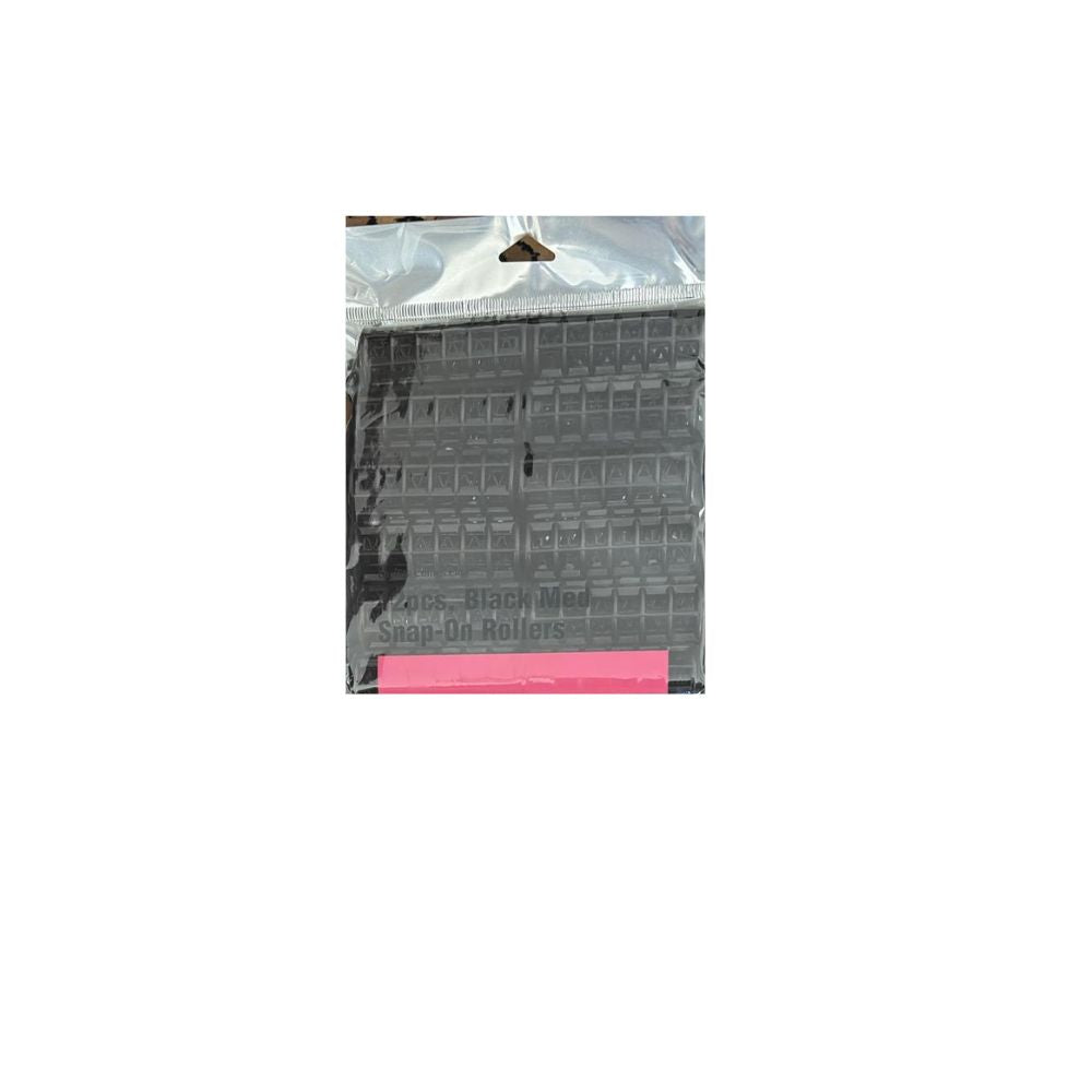BRITTNY 12 PCS BLACK MED SNAP ON ROLLERS