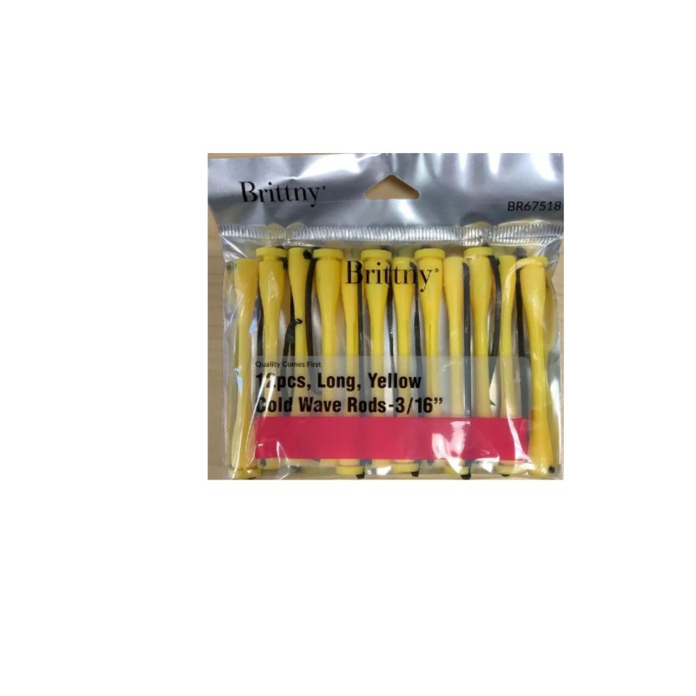 Brittny 12pcs long yellow cold wave rods 3/16”