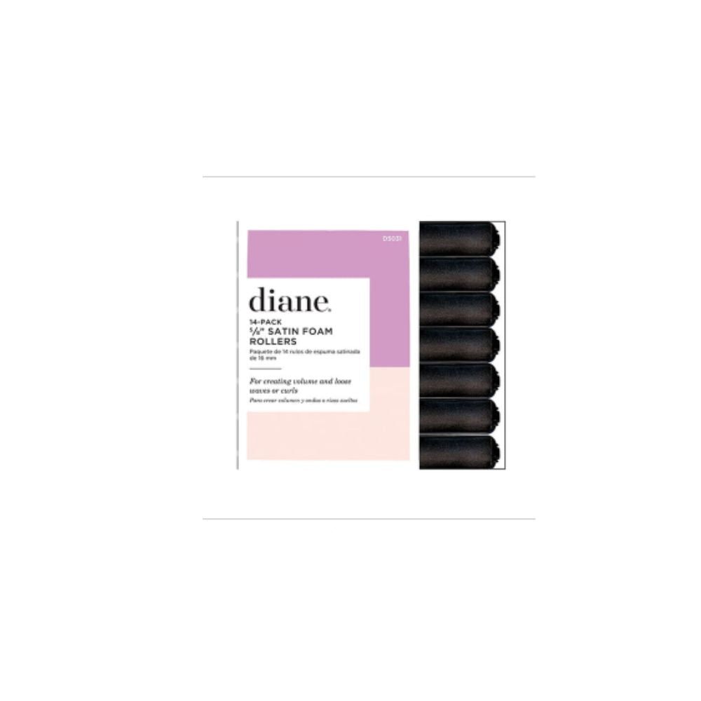 Diane #1917B 14 - Pack Foam Rollers 5/8" Black