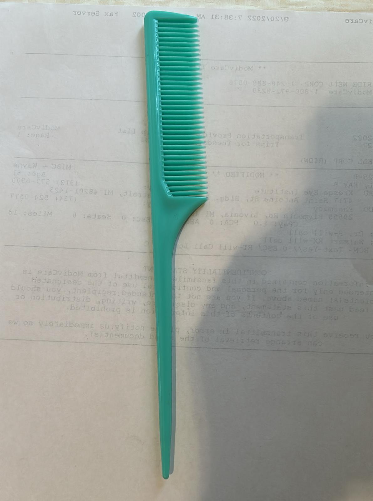 Plastic Anti-static Rat Tail Comb