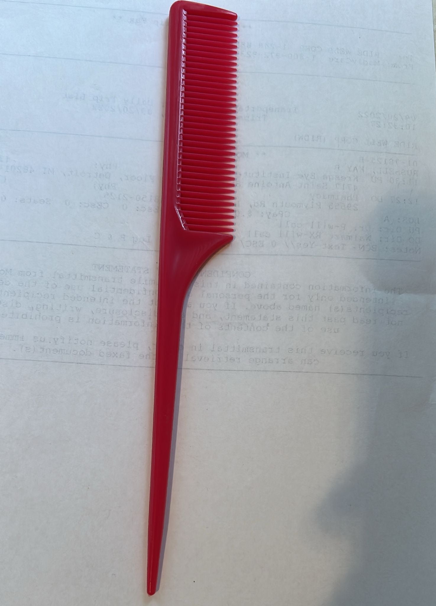 Plastic Anti-static Rat Tail Comb