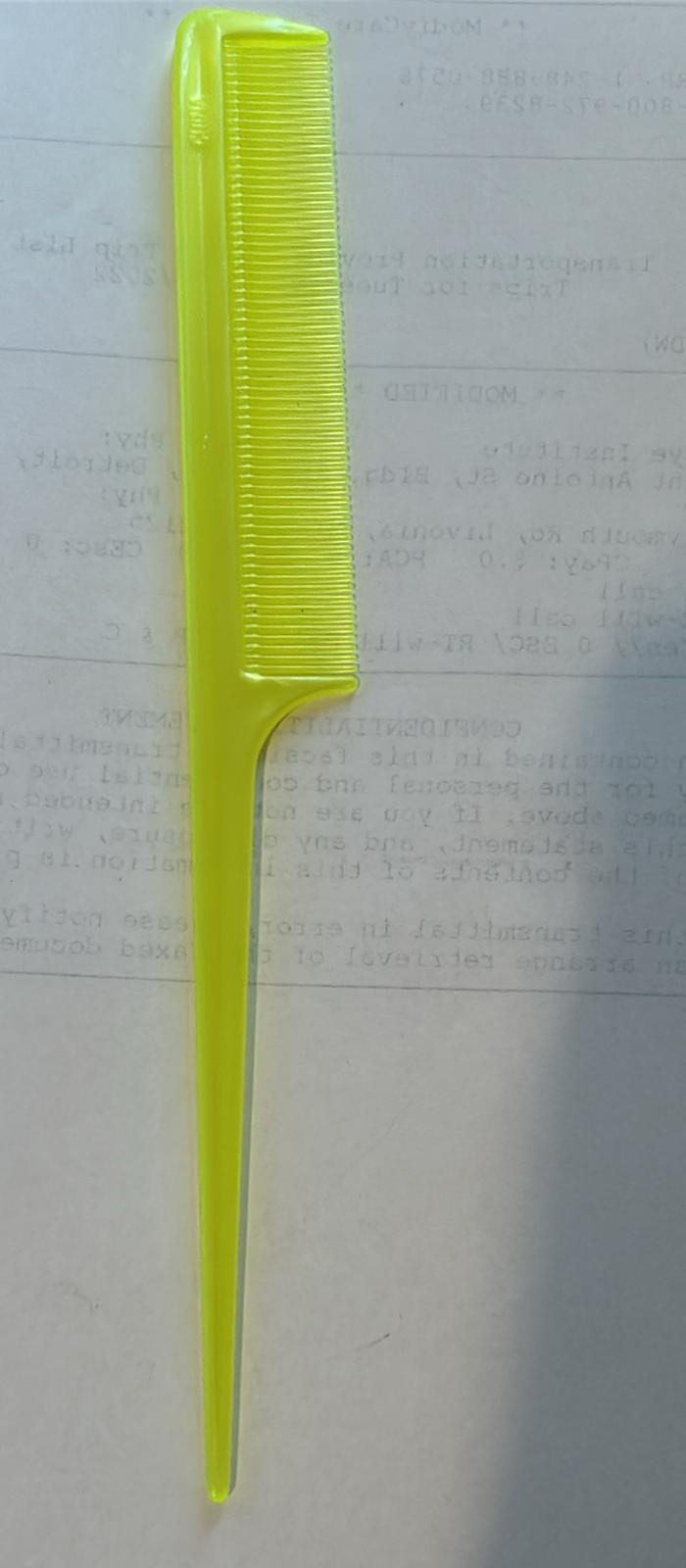 Plastic Anti-static Rat Tail Comb