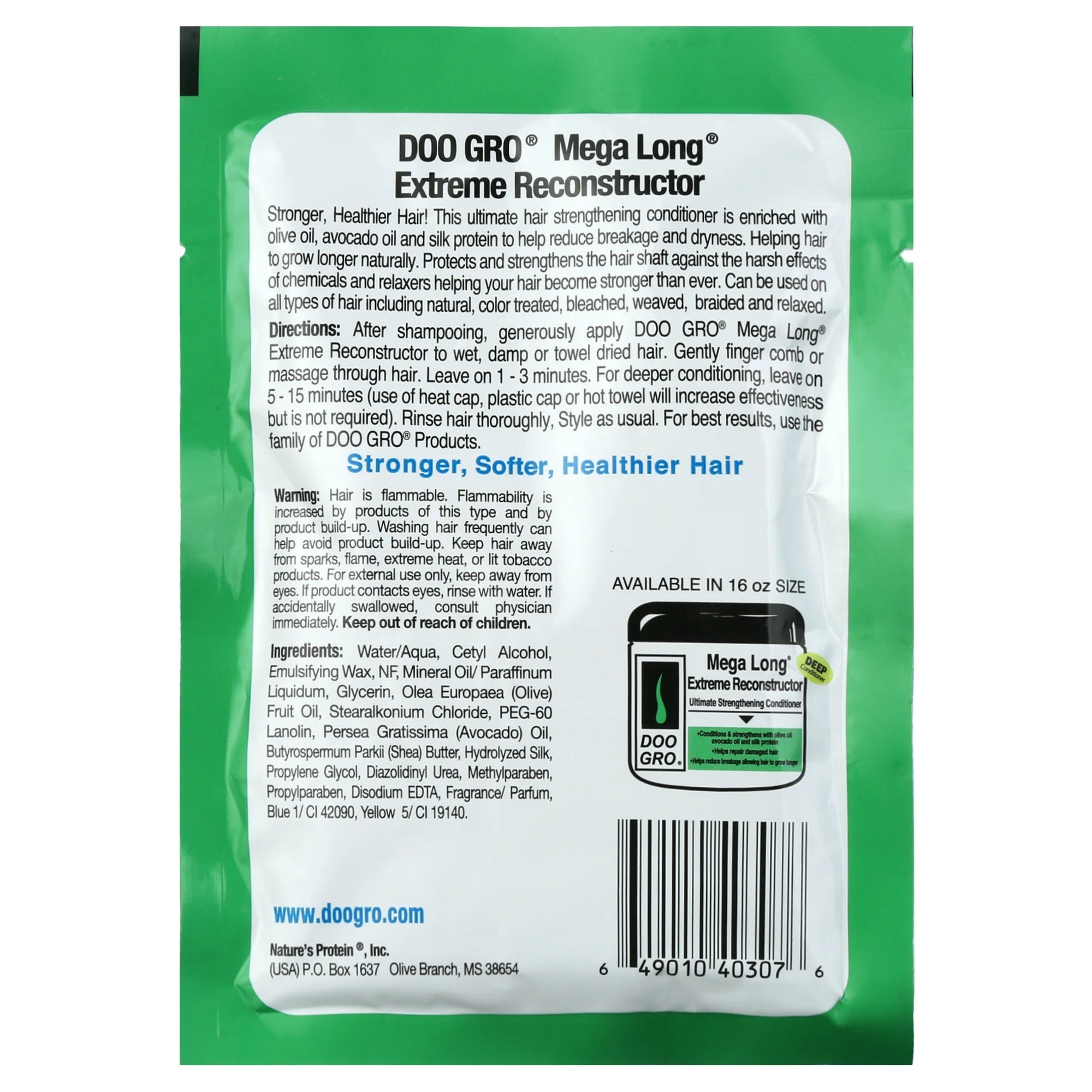 Doo Gro Mega Long Color Protection Daily Conditioner with Olive & Avocado Oil, 1.75 oz,