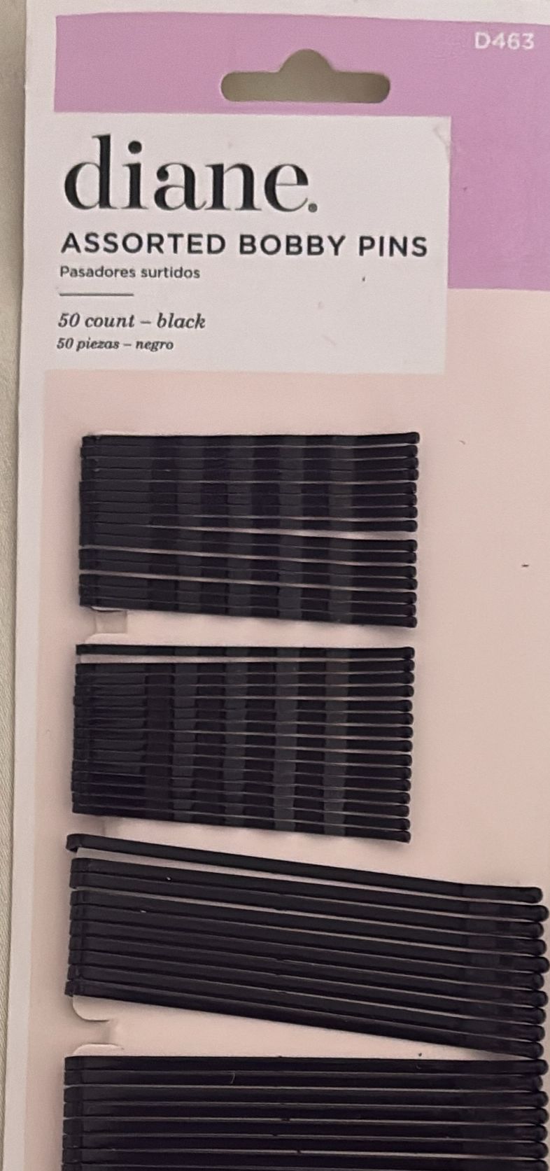 Diane #D463 Assorted Bobby Pins 50 Count - Black
