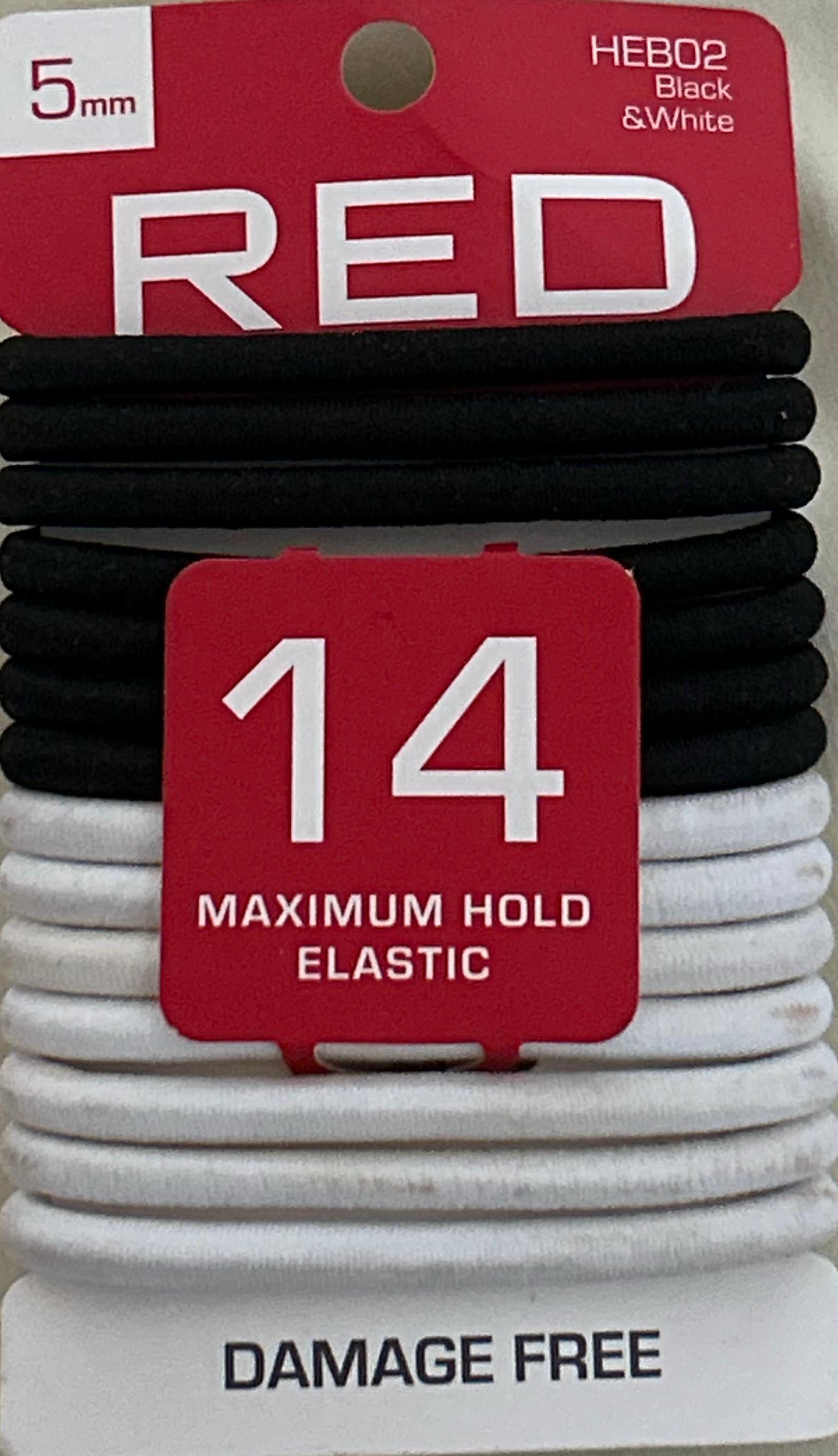 RED 14 HOLD ELASTIC 5 MM WHITE & BLACK
