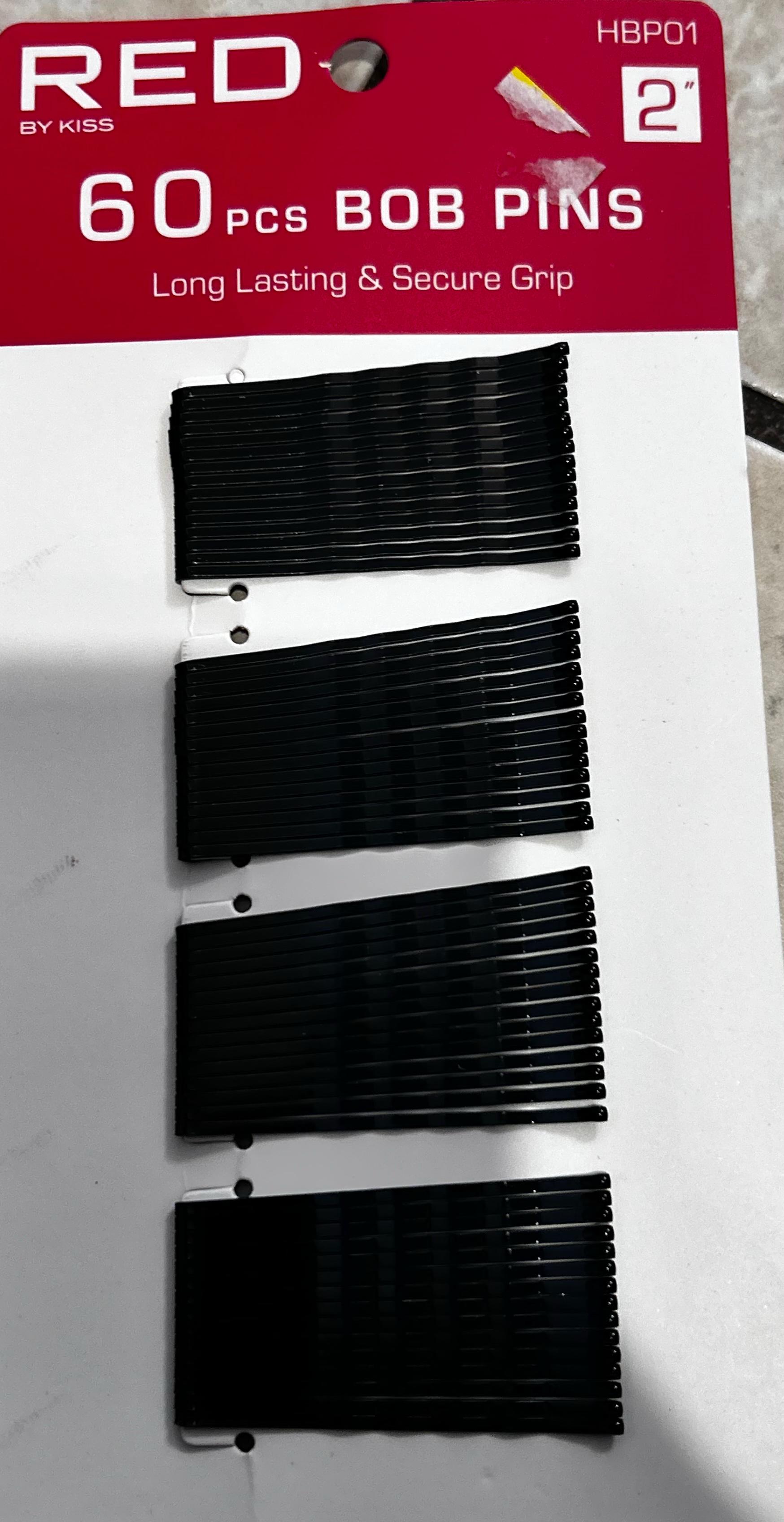 RED 60 PCS BOB PINS 2"