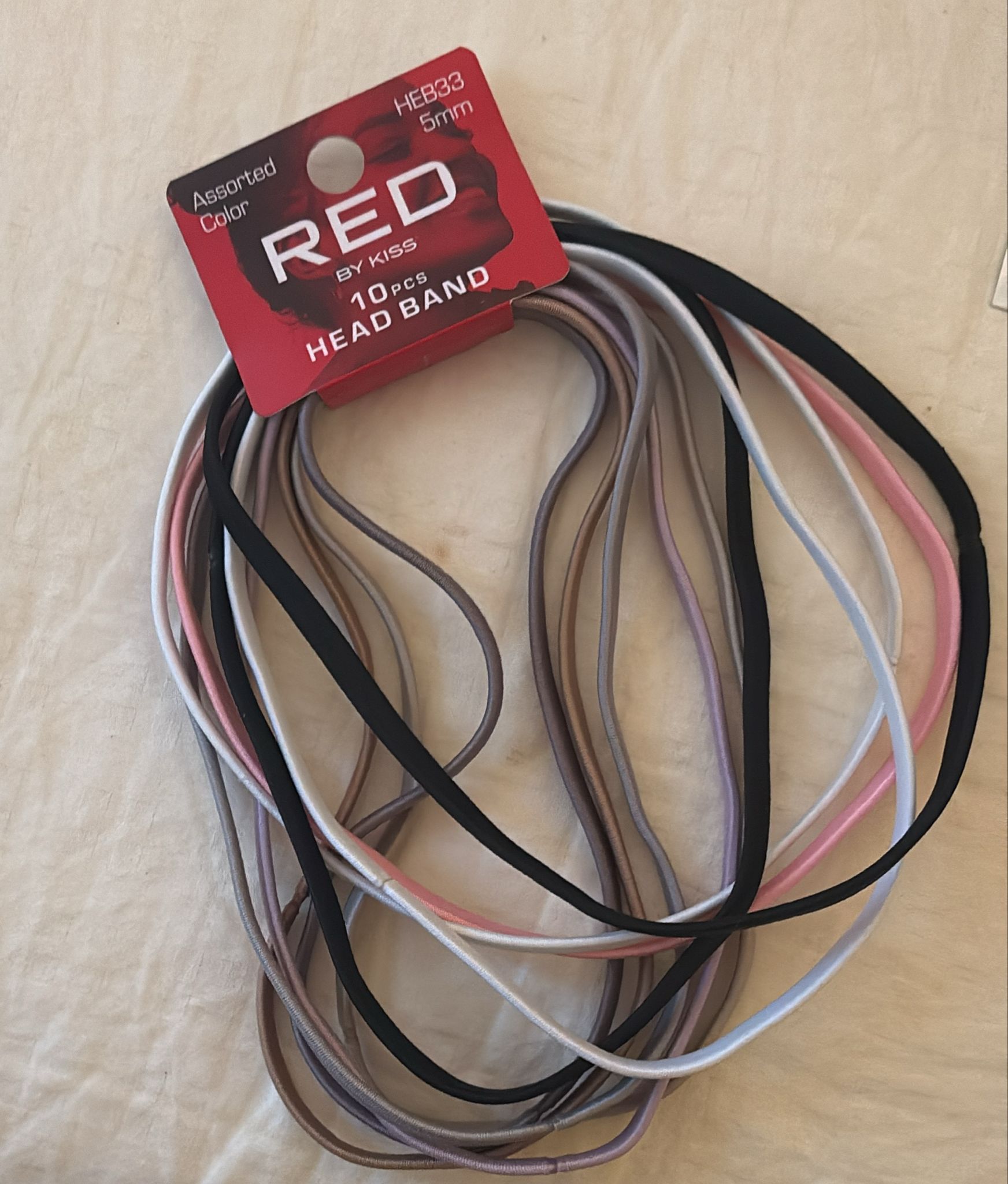 Red By Kiss 10 Pcs Head Band ASSORTED Colors  5mm HEB33