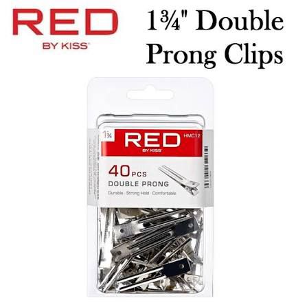 RED BY KISS 1 3/4" DOUBLE PRONG CLIPS 40 PCS
