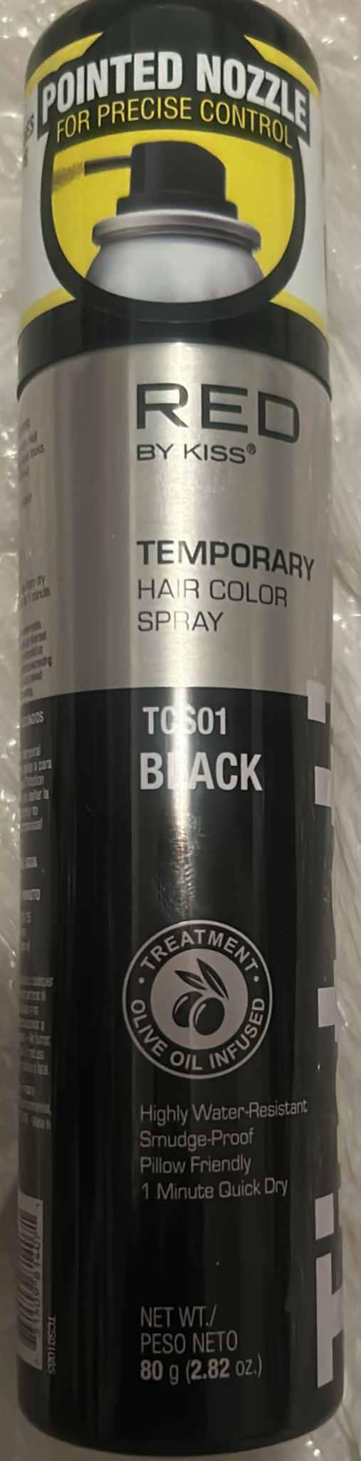 RED BY KISS TEMPORARY HAIR COLOR SPRAY BLACK