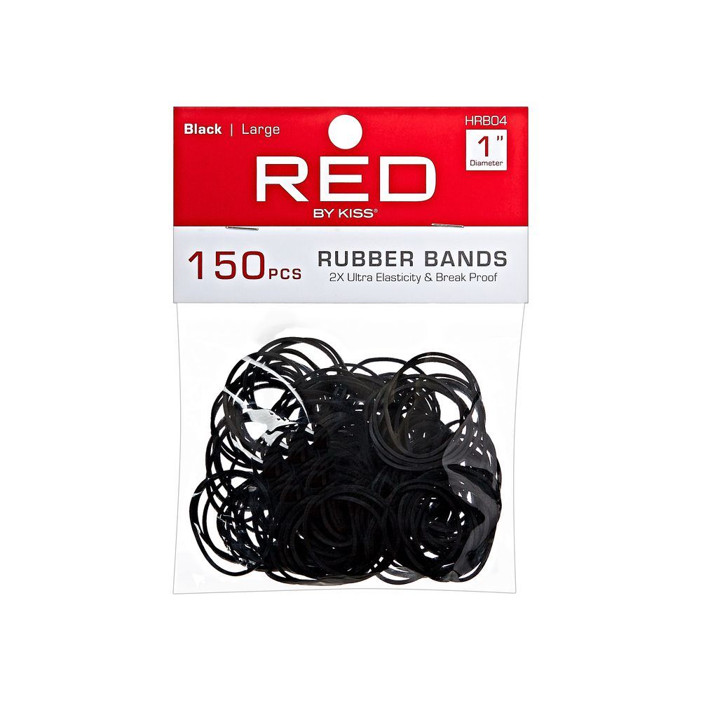 RED BY KISS rubber bands 150 pcs black large 1