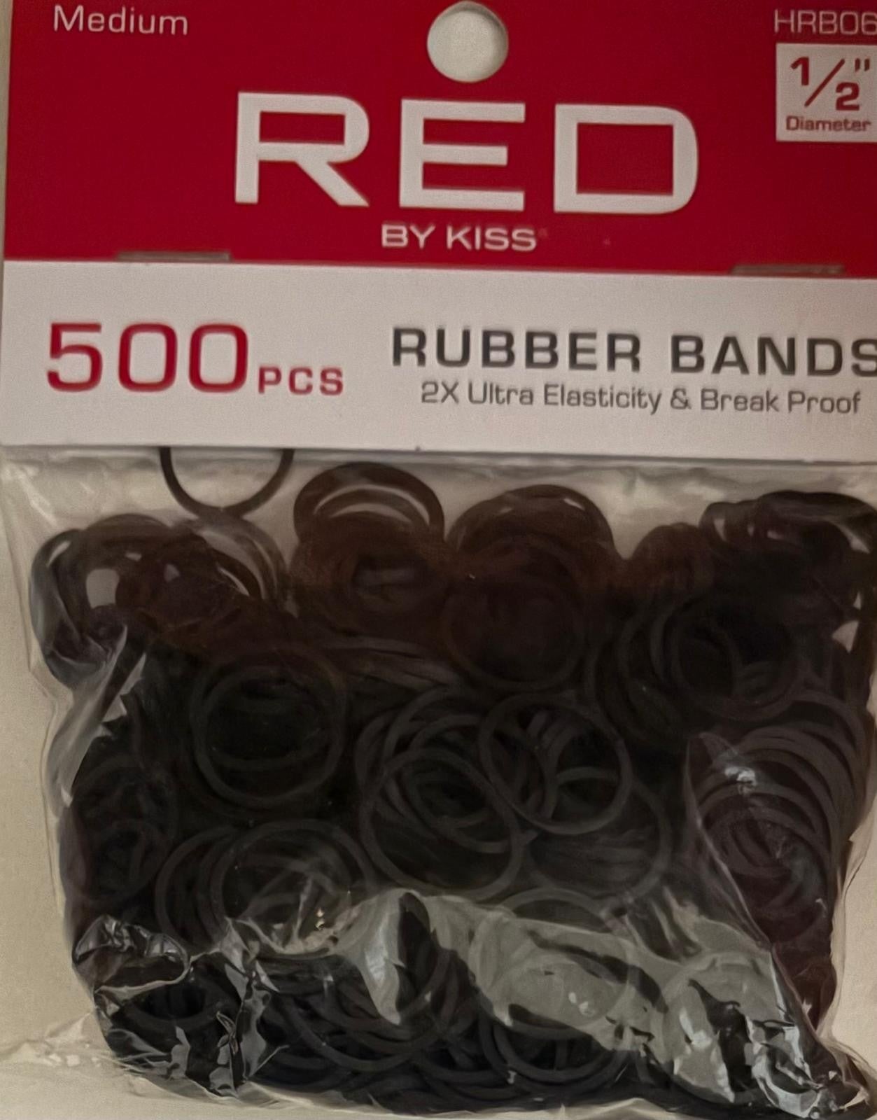 RED BY KISS rubber bands 500 pcs black medium PACK