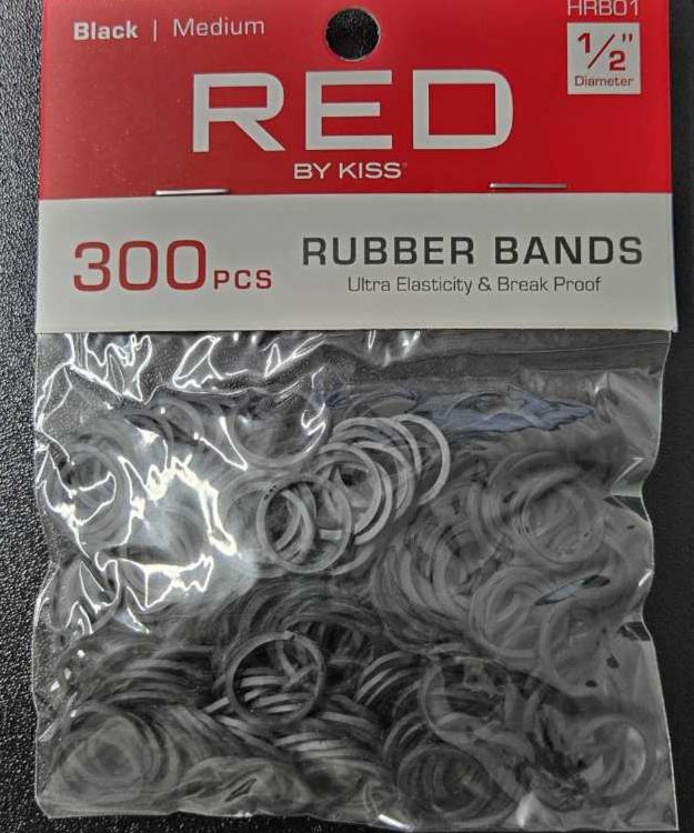 RED BY RUBBER BANDS 300 PCS 1/2"