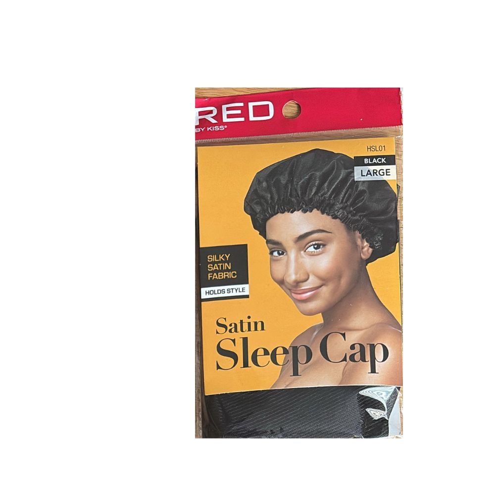 RED BY KISS SATIN SLEEP CAP LARGE BLACK