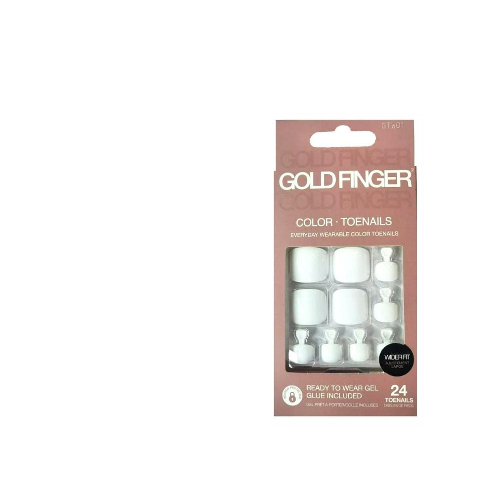 Gold Finger Color Toenails - White (GTW01)