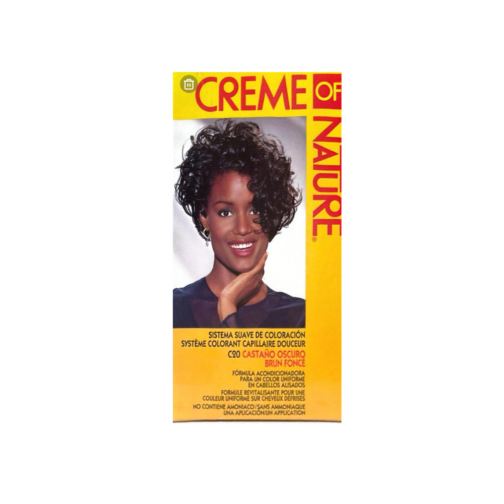 Creme Of Nature Permanent Hair Color C20 Dark Brown Yellow Box