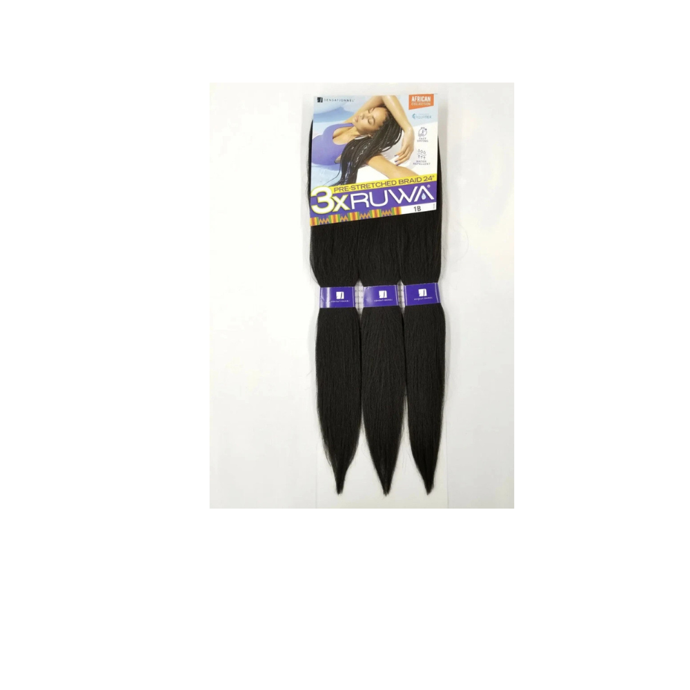 BRAIDING HAIR: 3X RUWA 24" Braid Sensationnel X-pression Pre-Stretched