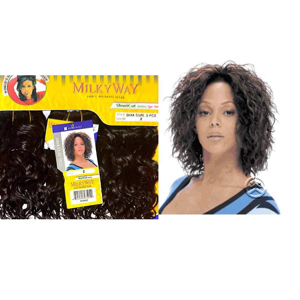 SHORT CUT Milky Way 100 % Human Hair Shortcut Series 3PC Set  Diva Curl 3 PCS