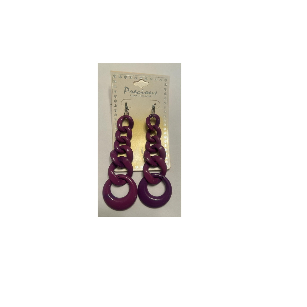 Burgundy Chain Link Earrings