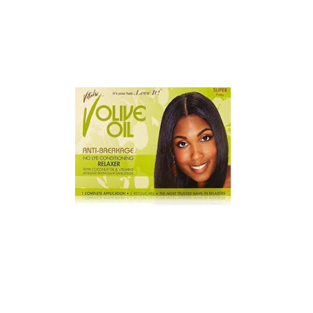 Vitale Olive Oil Anti Breakage Relaxer Kit with Coconut oil and Vitamins, Super,