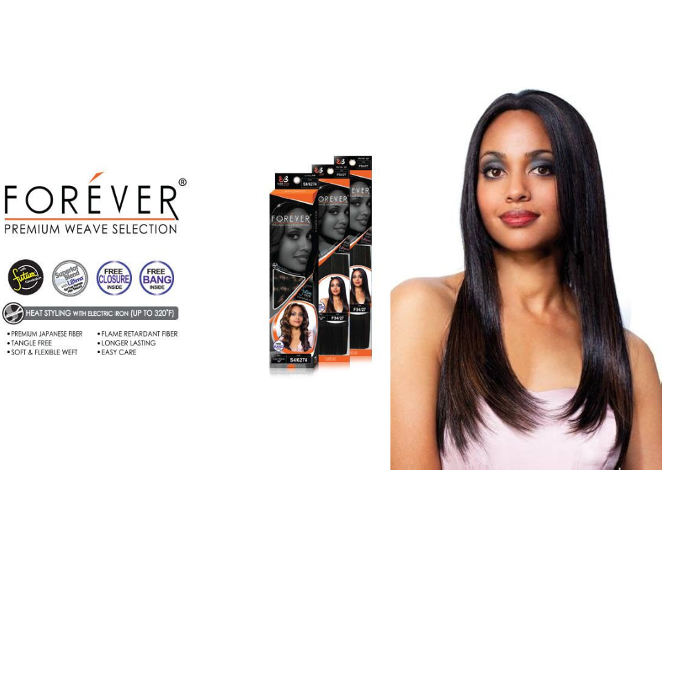Bobbi Boss Forever Premium Weave Selection- Silky  Yaky  22 "Plus free closure
