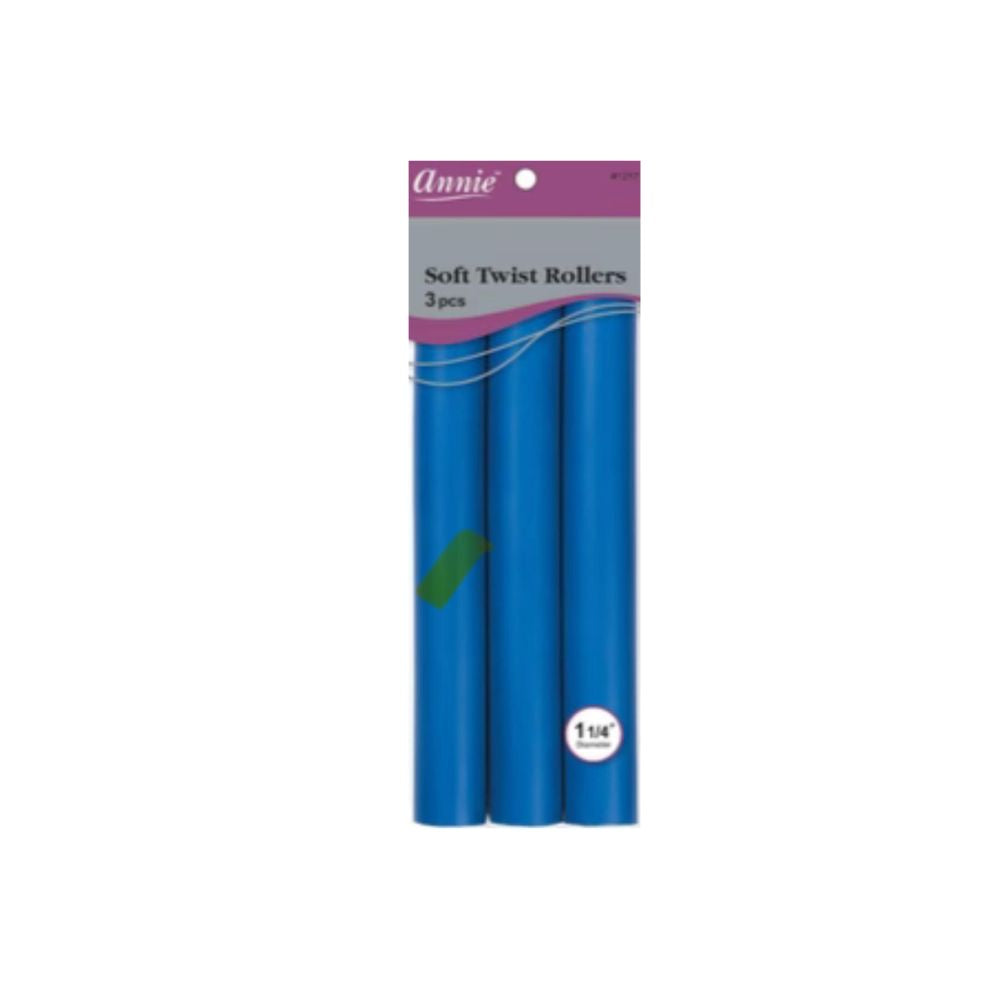 Annie Soft Twist Rollers 10" Long x 1 3/16" blue navy
