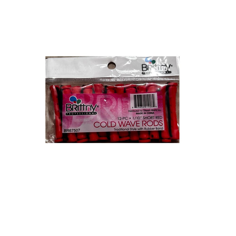 Brittny Cold Wave Rods - 1/10" Short  Red 12pcs