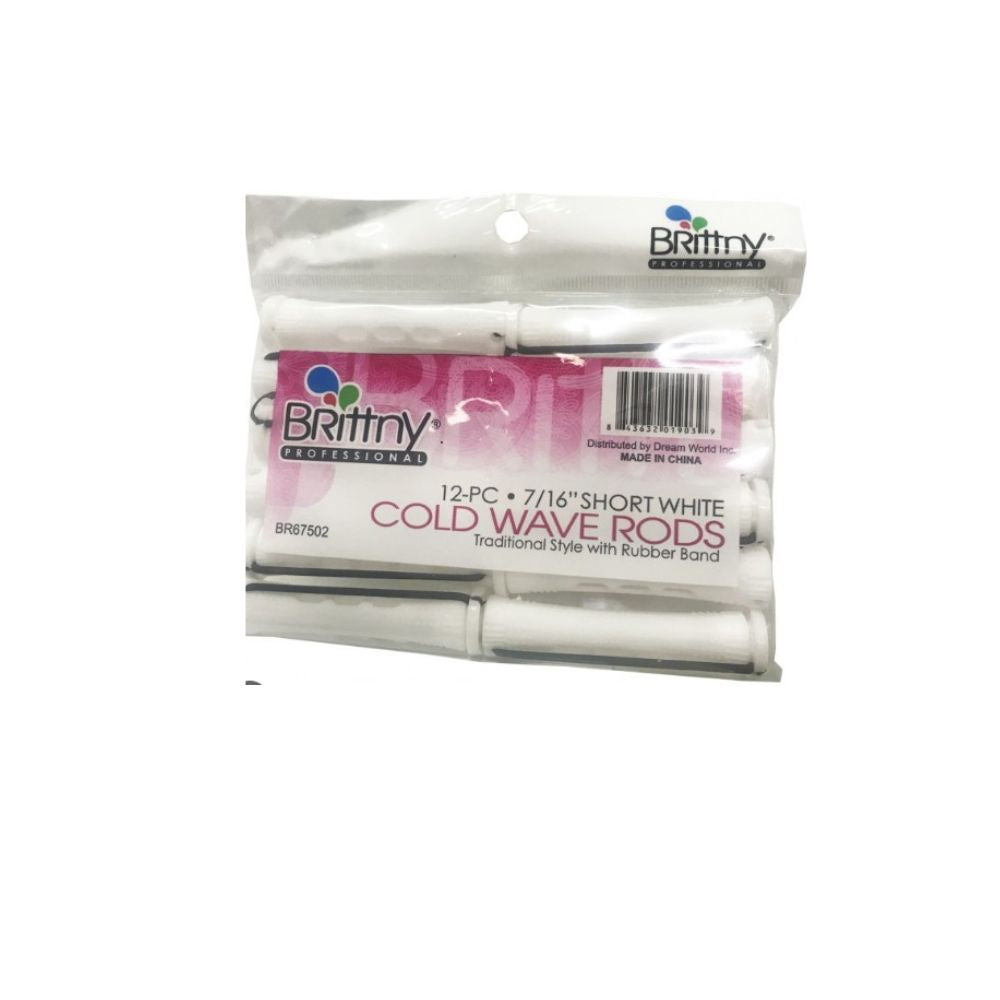 Brittny Cold Wave Rods - 3/8" Short white 12pcs