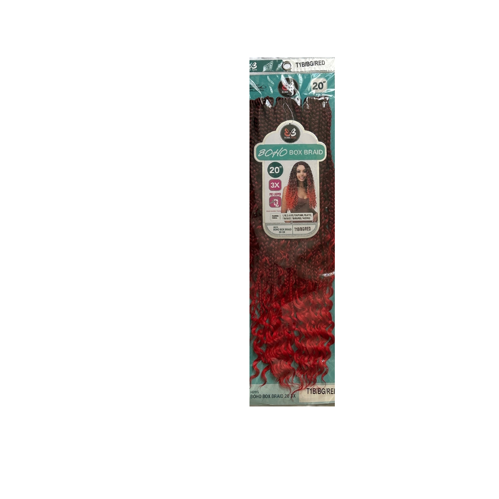 Bobbi Boss Boho Box Braid Curly Tips 20" :1B/BG/RED:20X3
