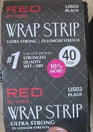 Kiss Red Wrap Strips Black 3.5" 40 PCS : NECK STRIP